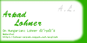 arpad lohner business card